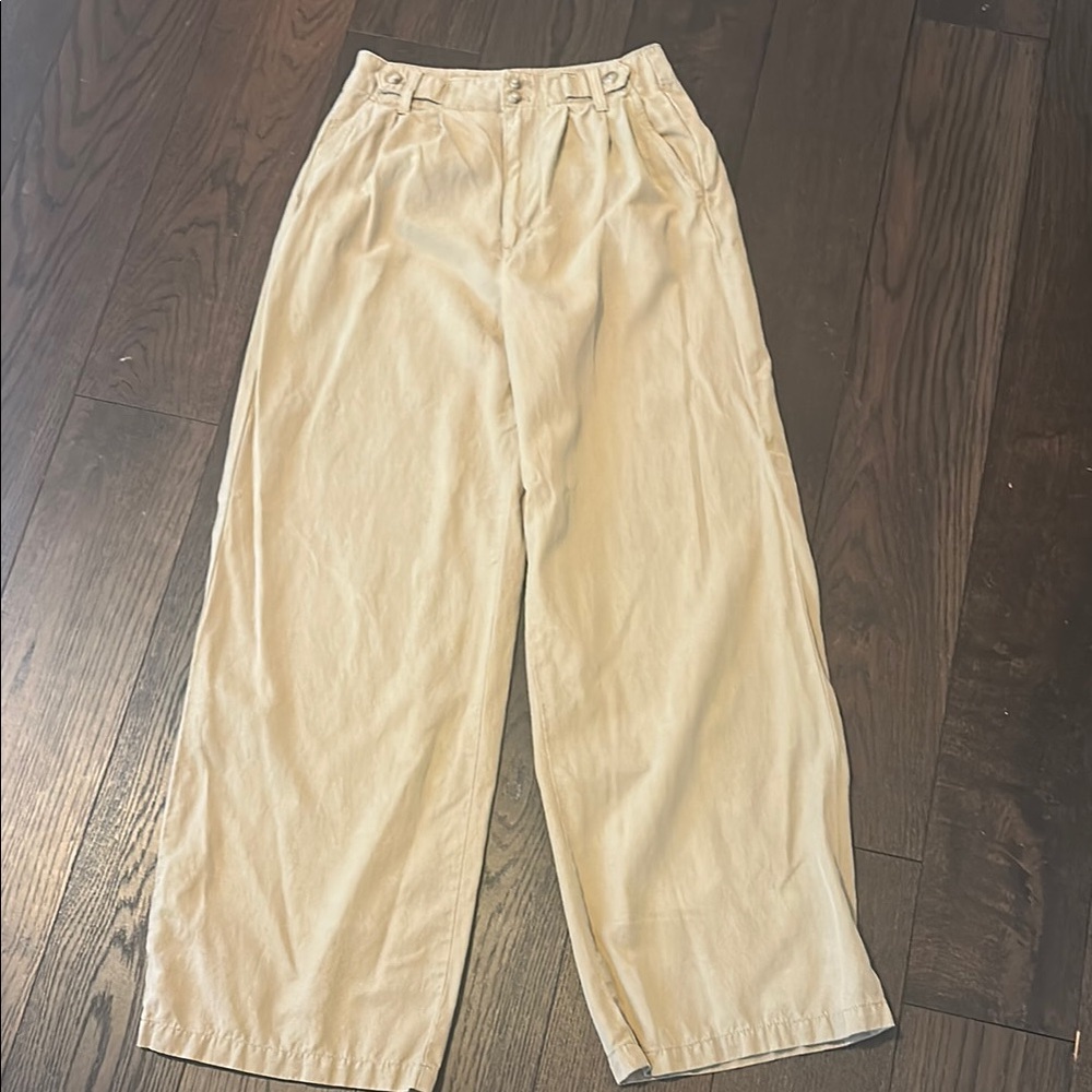 Tan Wide-Leg Pants